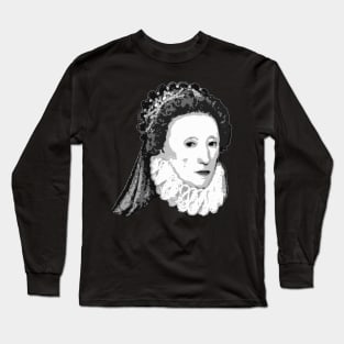 Queen Elizabeth I Black and White Long Sleeve T-Shirt